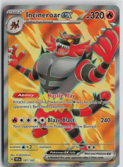 Pokemon Incineroar ex - 187/162 187/162 SV05: Temporal Forces card Near Mint - Image 1