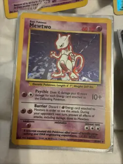 Mewtwo 10/102 Unlimited Base Set Holo Rare WoTC Pokemon Card HP Heavily Played - Image 1