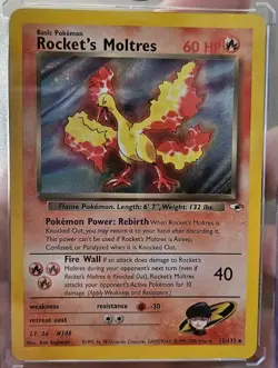 Pokemon TCG Rockets Moltres Holo Rare Card 12/132 Gym Heroes. MINTY! 🔥🔥🔥 - Image 1