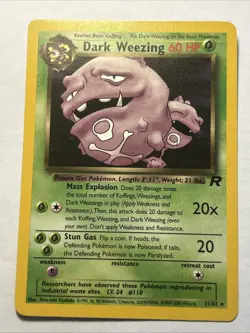 Dark Weezing 31/82 Team Rocket Pokemon TCG Vintage Non Holo Rare Card NEAR MINT - Image 1