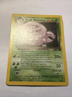 Dark Weezing 31/82 Team Rocket Pokemon TCG Vintage Non Holo Rare Card NEAR MINT - Image 3