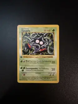 Pokemon Card - Tangela 1st Edition Base Set (Shadowless) 66/102 Common LP - Image 1