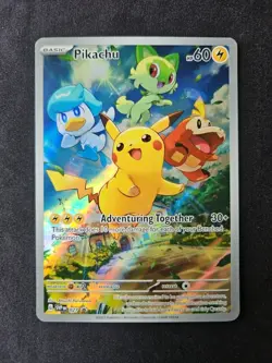Pikachu 027 Scarlet & Violet Paldea Evolved Black Star Promo Card NM Condition - Image 1