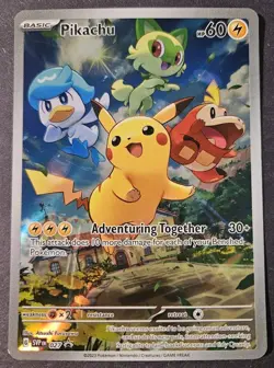 Pikachu 027 Scarlet & Violet Paldea Evolved Black Star Promo Card NM Condition - Image 1