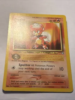 Magby #23/111 Neo Genesis 2000 Pokemon TCG Non Holo Rare Card Vintage NEAR MINT - Image 3