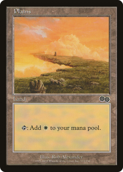 Plains (333) #333 (HP) Urza's Saga USG Magic MTG - Image 1