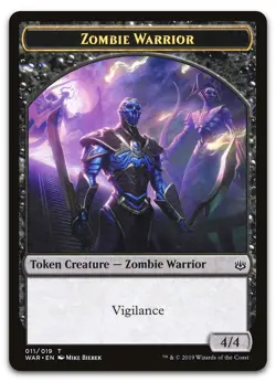 Zombie Warrior Token #11 (LP) War of the Spark WAR Magic MTG - Image 1