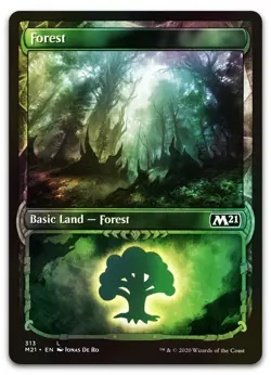 Forest (Showcase) #313 (Foil) (NM) Core Set 2021 M21 Magic MTG - Image 1