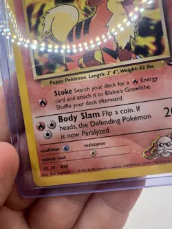 2000 Pokemon Gym Challenge Blaine’s Growlithe #62/132 LP/MP - Image 5