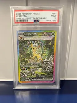 2025 POKEMON PRE EN LEAFEON ex SPECIAL ILLUSTRATION RARE PSA 9 - Image 1