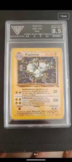 1999 POKEMON FOSSIL #11 MAGNETON-HOLO Get graded 8.5 - Image 2