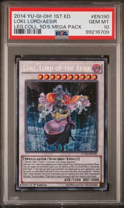 Yugioh Loki Lord of the Aesir LC5D-EN189 1st Edition Secret Rare PSA 10 GEM MINT - Image 1