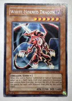 YuGiOh White-Horned Dragon MDP2-EN006 Limited Edition Rare NM - Image 1