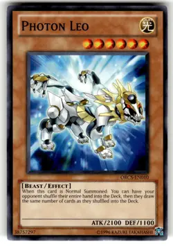 YuGiOh Order of Chaos Card ORCS-EN010 C Photon Leo - Image 1