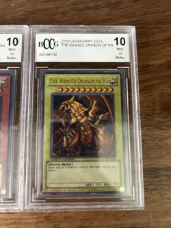 Yugioh Blue-Eyes White Dragon Slifer Ra Graded BCCG 10 - Image 2