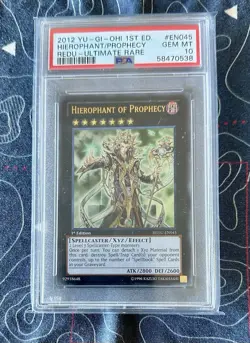 2012 PSA 10 YuGiOh Hierophant Of Prophecy 1st Edition Ultimate Rare - Image 1