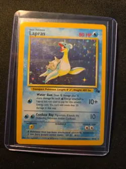 Pokemon TCG Lapras Fossil Holo Unlimited Rare Card 10/62 LP Condition - Image 1