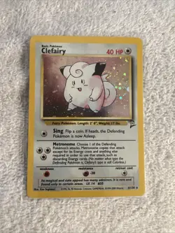 NM Clefairy 6/130 Base Set 2 Holo Rare Pokemon Card - Image 1