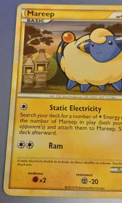 2010 HeartGold SoulSilver Set Pokemon Card 073 Mareep Regular LP - Image 2