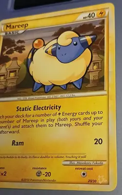 2010 HeartGold SoulSilver Set Pokemon Card 073 Mareep Regular LP - Image 3
