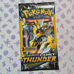 Pokemon Card - Lost Thunder - Sun & Moon - 3 Card Mini Booster Pack New - Image 1
