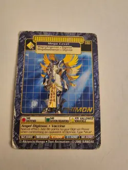 Digimon Digi Battle Series 3 Seraphimon Card BO-150 Gold Text Bandai 2000 - Image 1