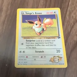 Pokemon WOTC TCG Lt. Surge's Eevee Gym Challenge Card 51/132 - Image 1