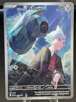 Pokemon TCG Steven’s Beldum 207 Black Star Promo Card Pack Fresh NM Condition - Image 1