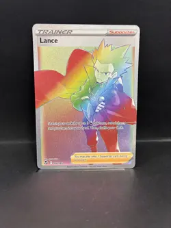 Lance 206/195 Rainbow Secret Rare SWSH Silver Tempest Pokemon Card - Image 1