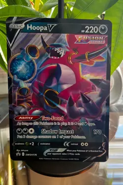 Pokemon Hoopa V Card SWSH176 JUMBO Black Star Holo Promo Card NM - Image 1
