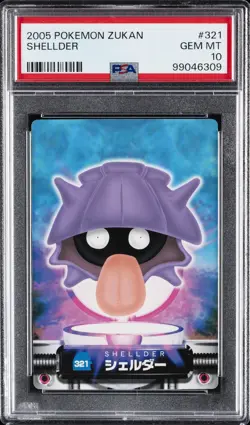 2005 CARDDASS POKEMON ADVANCED GENERATION ZUKAN CARD #321 SHELLDER PSA 10 - Image 1
