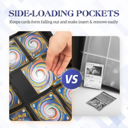 Trading Card Binder, 9 Side Loading Pocket Card Album Hold up to 540 Cards, Zipp - Image 3