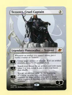 x1 2025 MTG Edge of Eternities TEZZERET, CRUEL CAPTAIN Borderless Mythic Rare NM - Image 1