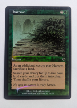 Magic Mtg FOIL Invasion Harrow curved - Image 1