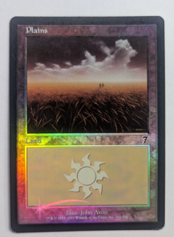 Magic Mtg FOIL Core Set 7th Edition Plains #344 moderately played - Image 1
