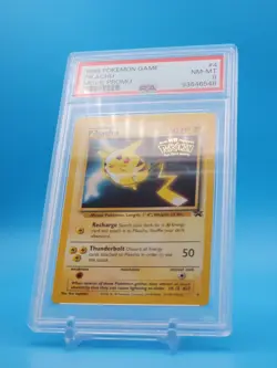 1999 Pokemon PSA 8 Pikachu Movie Promo WB Stamp Black Star - Image 3