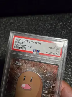PSA 10 2000 Pokemon Game Topps Chrome Diglett TV Rare Base Series 1 GEM MINT 50 - Image 3