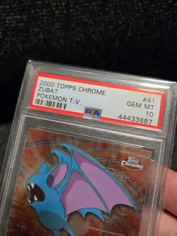 PSA 10 2000 Pokemon Game Topps Chrome Zubat TV Rare Base Series 1 GEM MINT 41 - Image 3