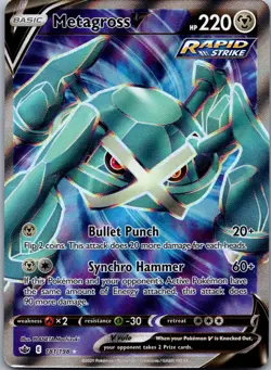 Metagross V (Full Art) 181/198 Pokemon TCG SWSH06: Chilling Reign Ultra Rare NM - Image 1