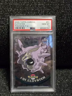 PSA 10 2000 Pokemon Game Topps Chrome Cloyster TV Rare Base Series 2 GEM MINT 91 - Image 1