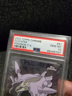 PSA 10 2000 Pokemon Game Topps Chrome Cloyster TV Rare Base Series 2 GEM MINT 91 - Image 3