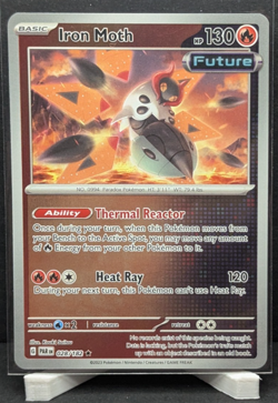 Pokemon Iron Moth #028/182 SV04: Paradox Rift Reverse Holo NM 2023 - Image 1