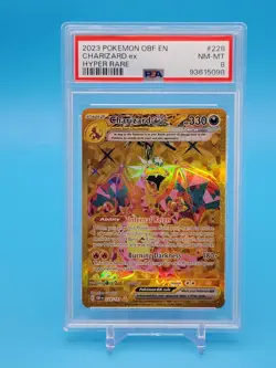 Pokemon 2023 Charizard EX Obsidian Flames Hyper Rare Holo Card 228/197 PSA 8 - Image 1