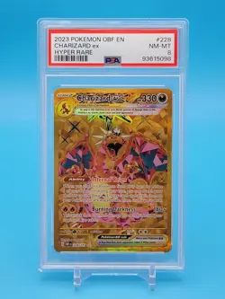 Pokemon 2023 Charizard EX Obsidian Flames Hyper Rare Holo Card 228/197 PSA 8 - Image 4