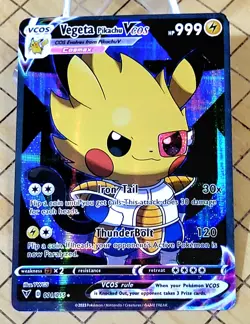 Pokemon Vegeta Pikachu VCOS Cosplay Anima Waifu Doujin ACG DIY F/A Card Holo - Image 1