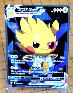 Pokemon Vegeta Pikachu VCOS Cosplay Anima Waifu Doujin ACG DIY F/A Card Holo - Image 2