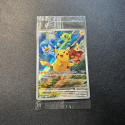 Pokemon Sealed Pikachu 27 SV Scarlet Violet Promo Card Black Star Rare New Holo - Image 1