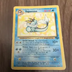 Vaporeon 28/64 Jungle Set 1999 WOTC LP Pokemon Card Non-Holo Rare - Image 1