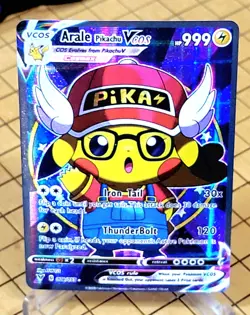 Pokemon Arale Pikachu VCOS Cosplay Anima Waifu Doujin ACG DIY Full Art Card Holo - Image 1