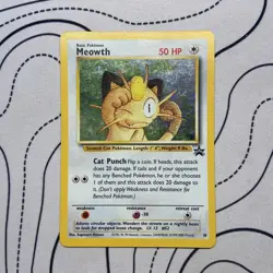 Pokemon WOTC Card - Meowth - Black Star Promo - Holo Rare - #10 - MP - Image 1